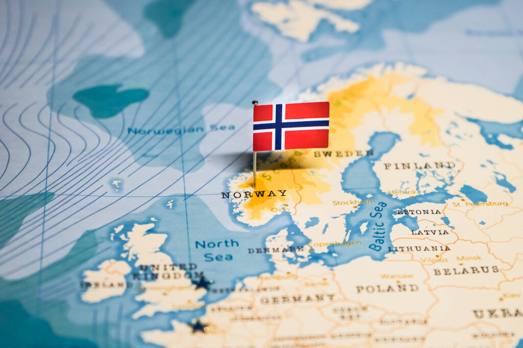 Norwegen auf der Landkarte