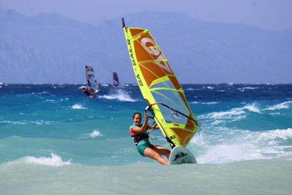Windsurfer in Trianda in Greece