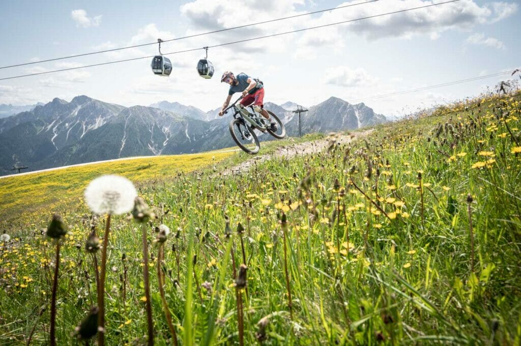 Bikers in action in South Tyrol