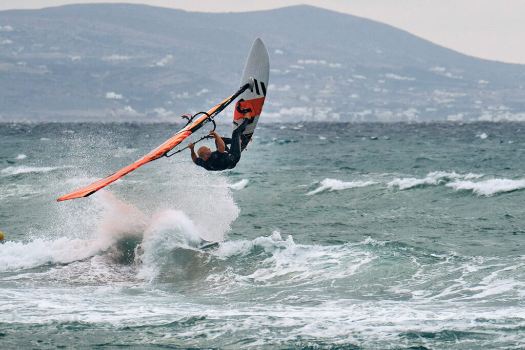 Wind or kite surfing in Naxos.