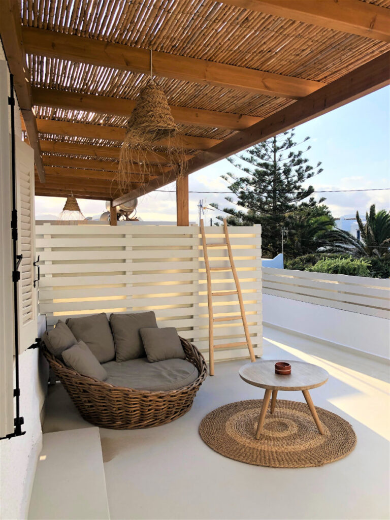 Balkon des Apartments in Naxos