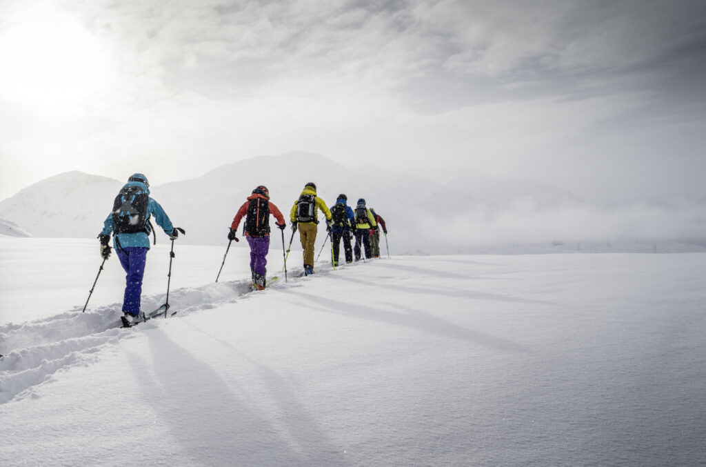 Touring skiers on the Arlberg