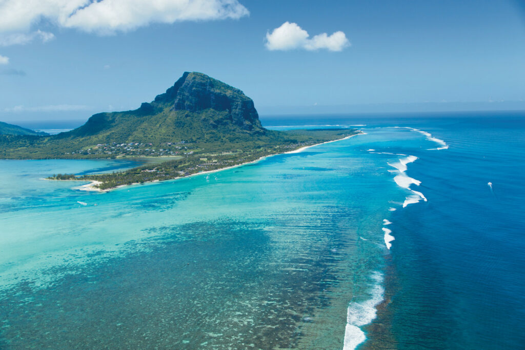 Views of Le Morne and lagoon