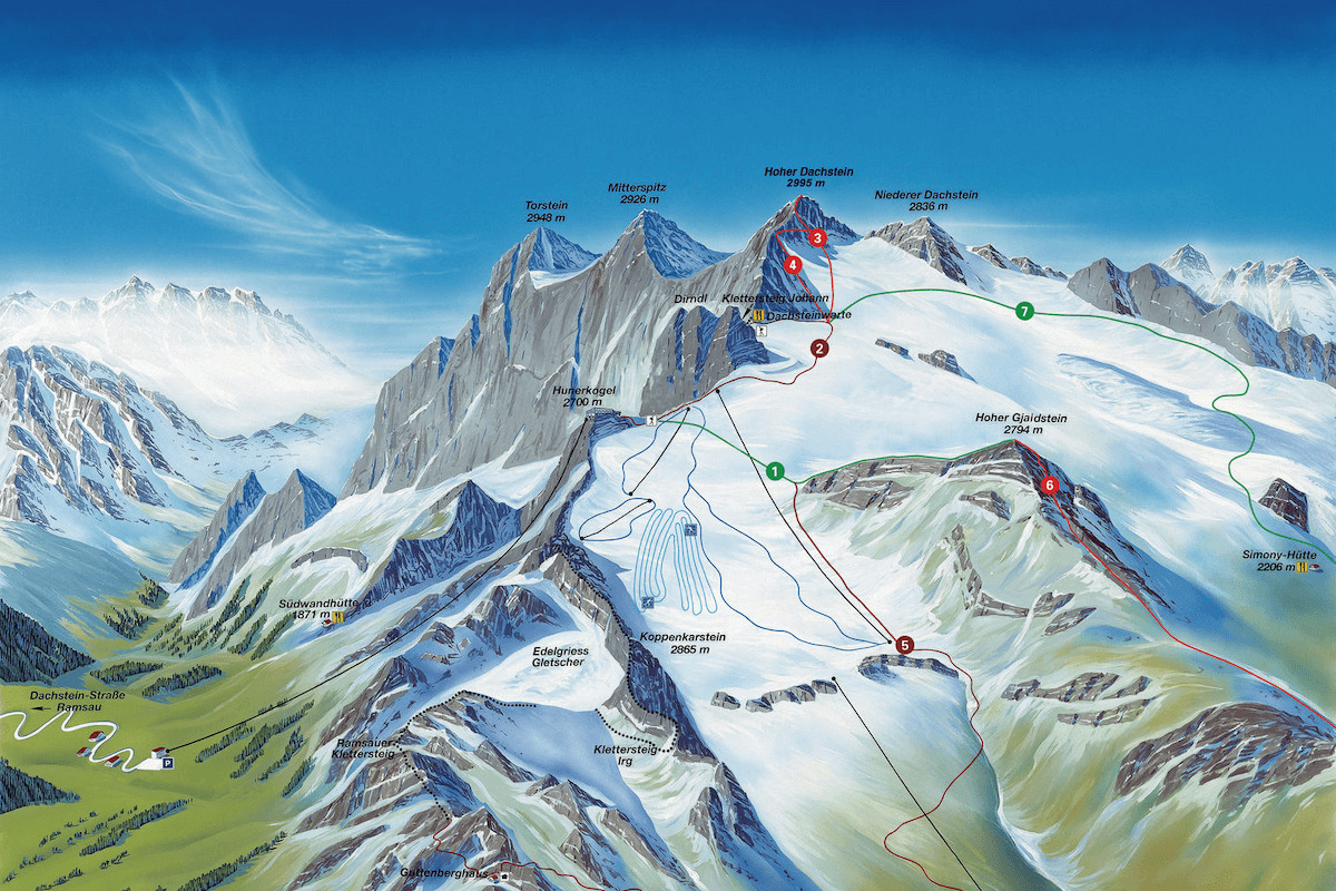 Pistenplan Dachstein-Gletscher