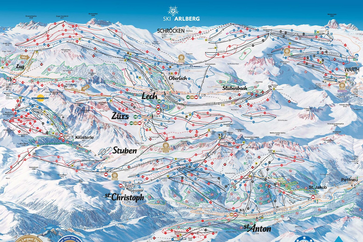 Slope map St. Anton/Arlberg