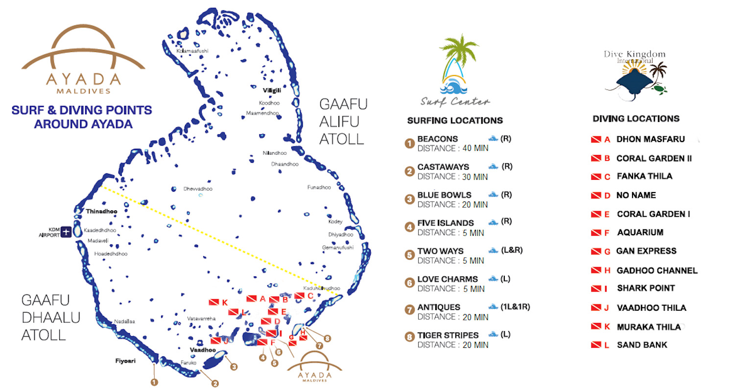 Infokarte für das Surf Resort Malediven in Südatoll