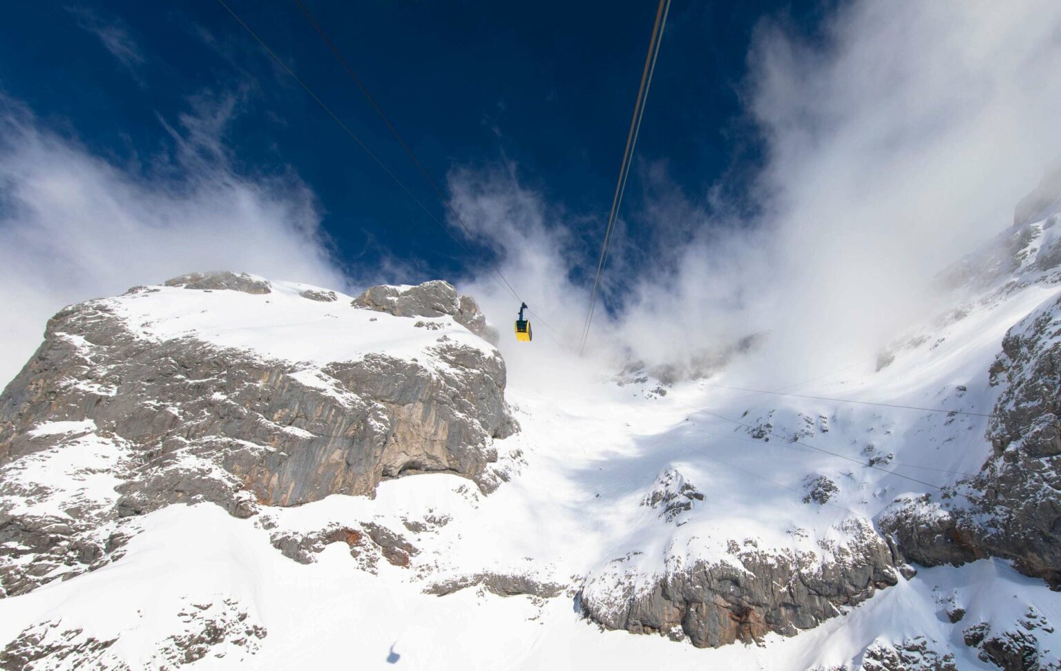 Dachstein gondola at avalanche camp